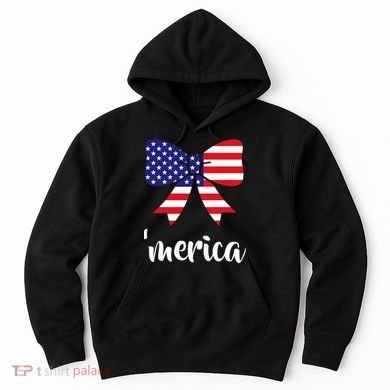 Merica Bow Tie USA Flag Hoodie