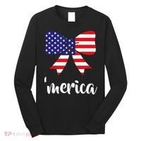 Merica Bow Tie USA Flag Long Sleeve Shirt thumb 0