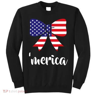 Merica Bow Tie USA Flag Sweatshirt