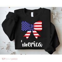 Merica Bow Tie USA Flag Sweatshirt thumb 2