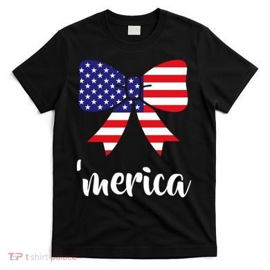 Merica Bow Tie USA Flag T-Shirt