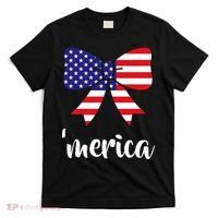 Merica Bow Tie USA Flag T-Shirt thumb 0