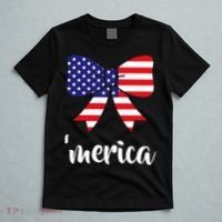 Merica Bow Tie USA Flag T-Shirt thumb 5