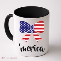 Merica Bow Tie USA Flag Coffee Mug thumb 0