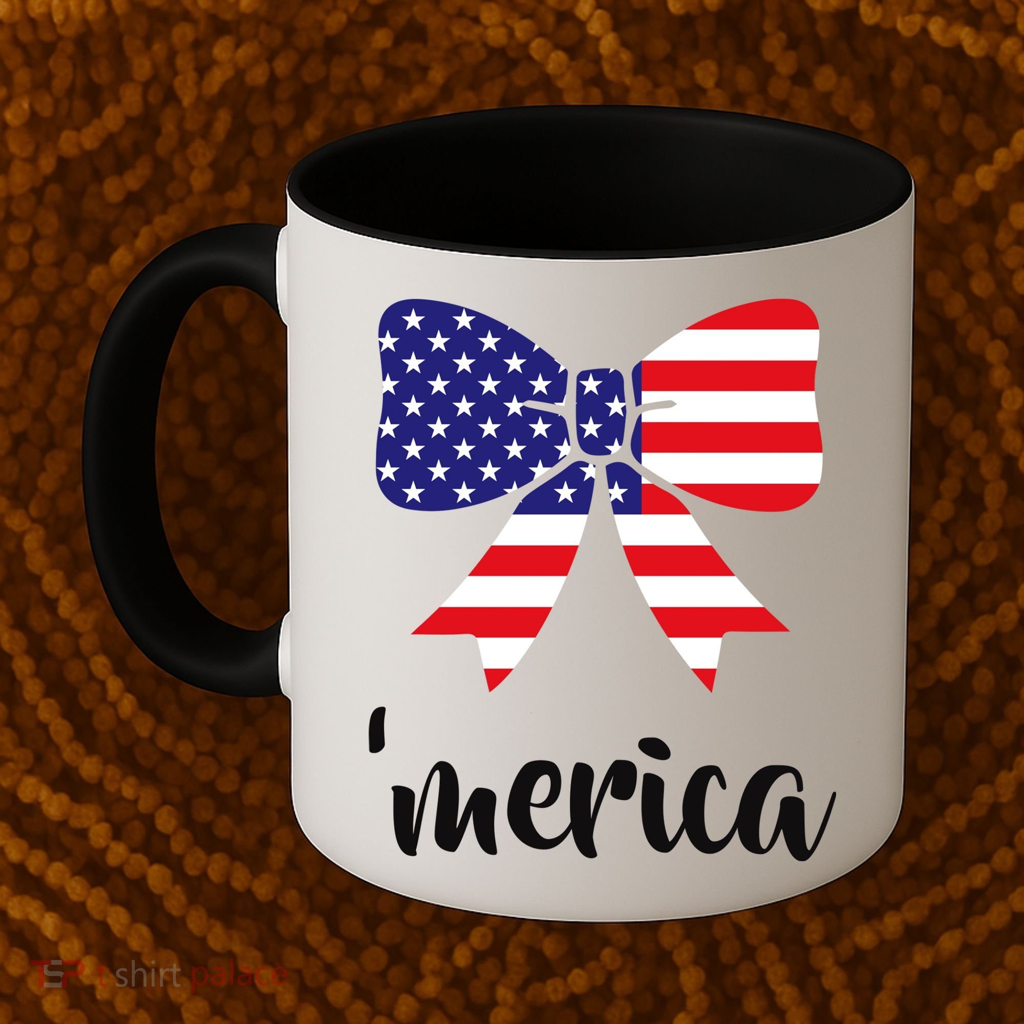 Merica Bow Tie USA Flag Coffee Mug