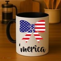Merica Bow Tie USA Flag Coffee Mug thumb 4