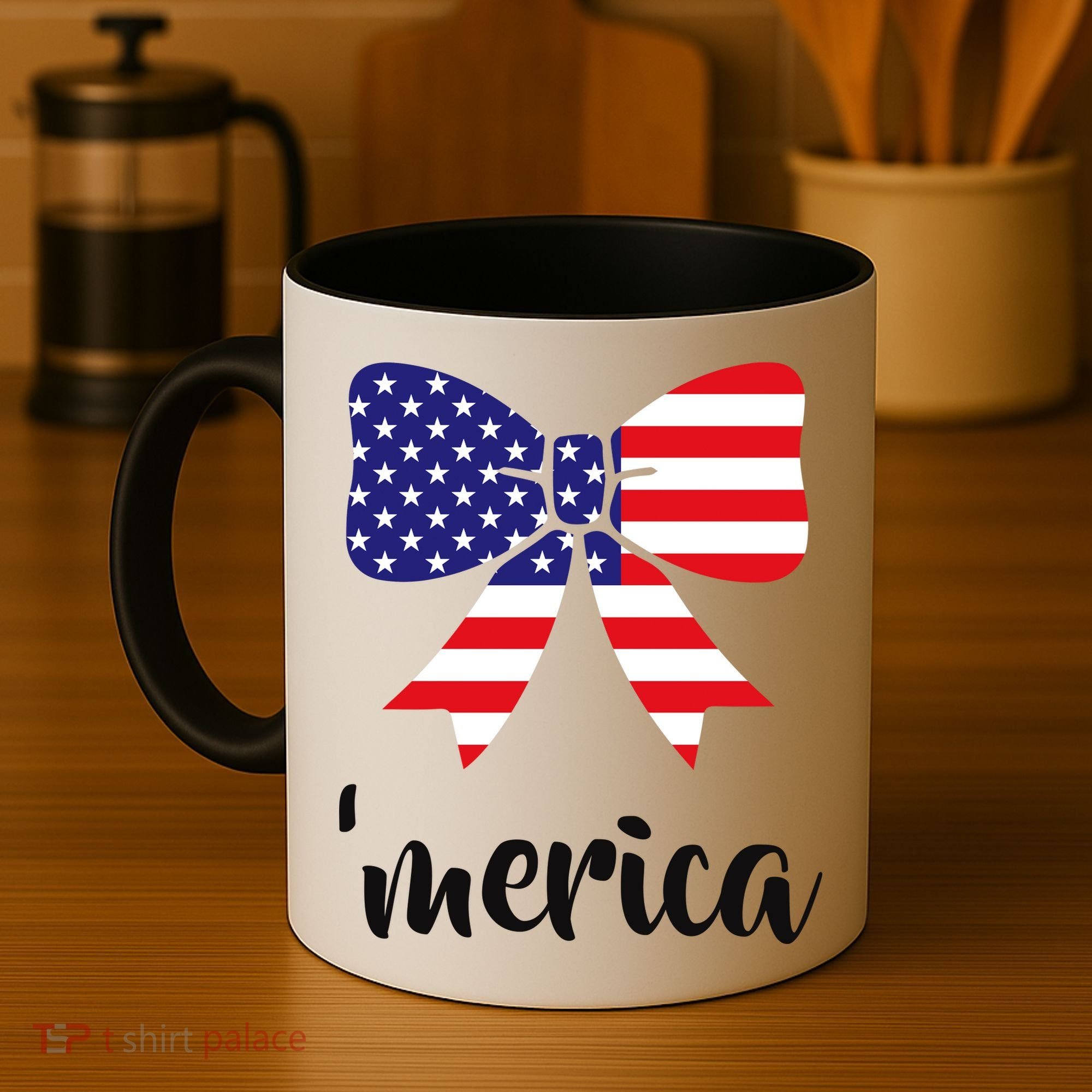 Merica Bow Tie USA Flag Coffee Mug