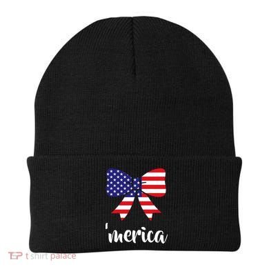 Merica Bow Tie USA Flag Beanie