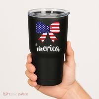 Merica Bow Tie USA Flag Tumbler thumb 2