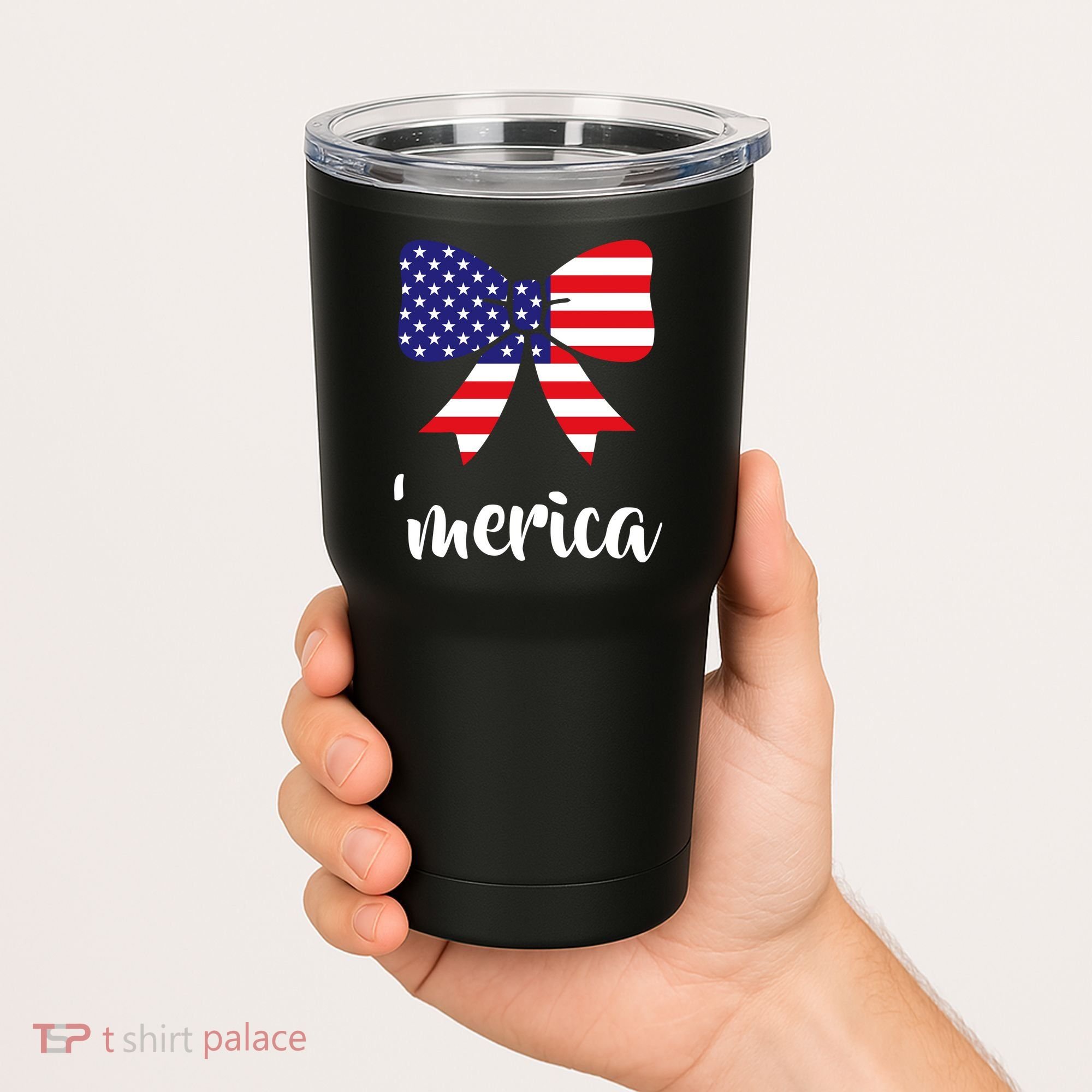 Merica Bow Tie USA Flag Tumbler