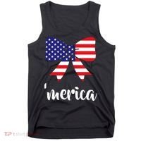 Merica Bow Tie USA Flag Tank Top thumb 0