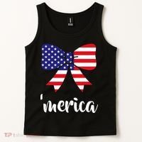 Merica Bow Tie USA Flag Tank Top thumb 2