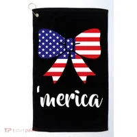 Merica Bow Tie USA Flag Golf Towel thumb 0