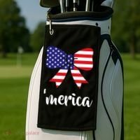 Merica Bow Tie USA Flag Golf Towel thumb 2