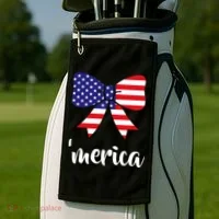 Merica Bow Tie USA Flag Golf Towel thumb 2