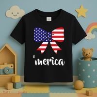 Merica Bow Tie USA Flag Toddler T-Shirt thumb 3
