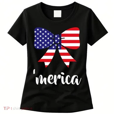 Merica Bow Tie USA Flag Women's T-Shirt