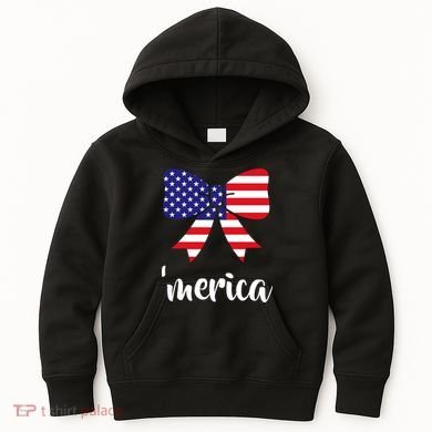 Merica Bow Tie USA Flag Kids Hoodie