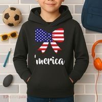 Merica Bow Tie USA Flag Kids Hoodie thumb 2