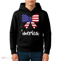 Merica Bow Tie USA Flag Kids Hoodie thumb 4