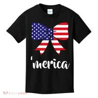 Merica Bow Tie USA Flag Kids T-Shirt thumb 0