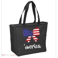 Merica Bow Tie USA Flag Tote Bag thumb 2