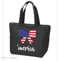 Merica Bow Tie USA Flag Tote Bag thumb 3