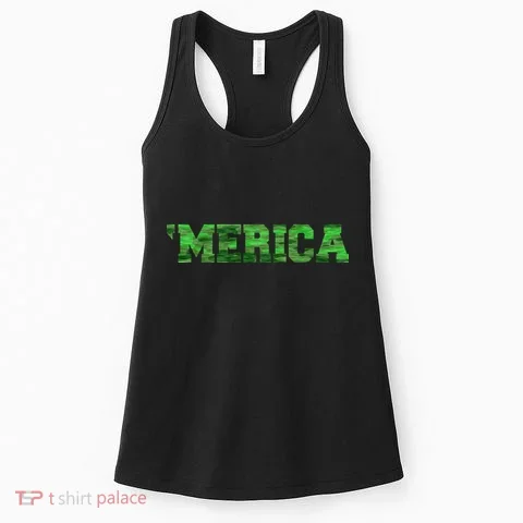 Merica Camo Logo Women's Tank Top in the selected color
