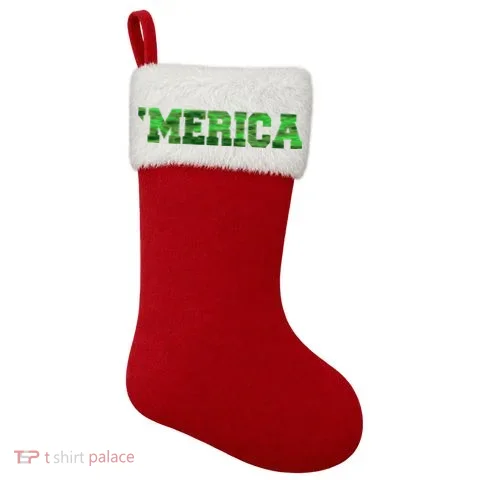 Merica Camo Logo Christmas Stocking in the selected color