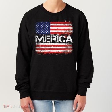 Merica Distressed Flag Women's Sweatshirt
