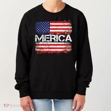 Merica Distressed Flag Women's Sweatshirt