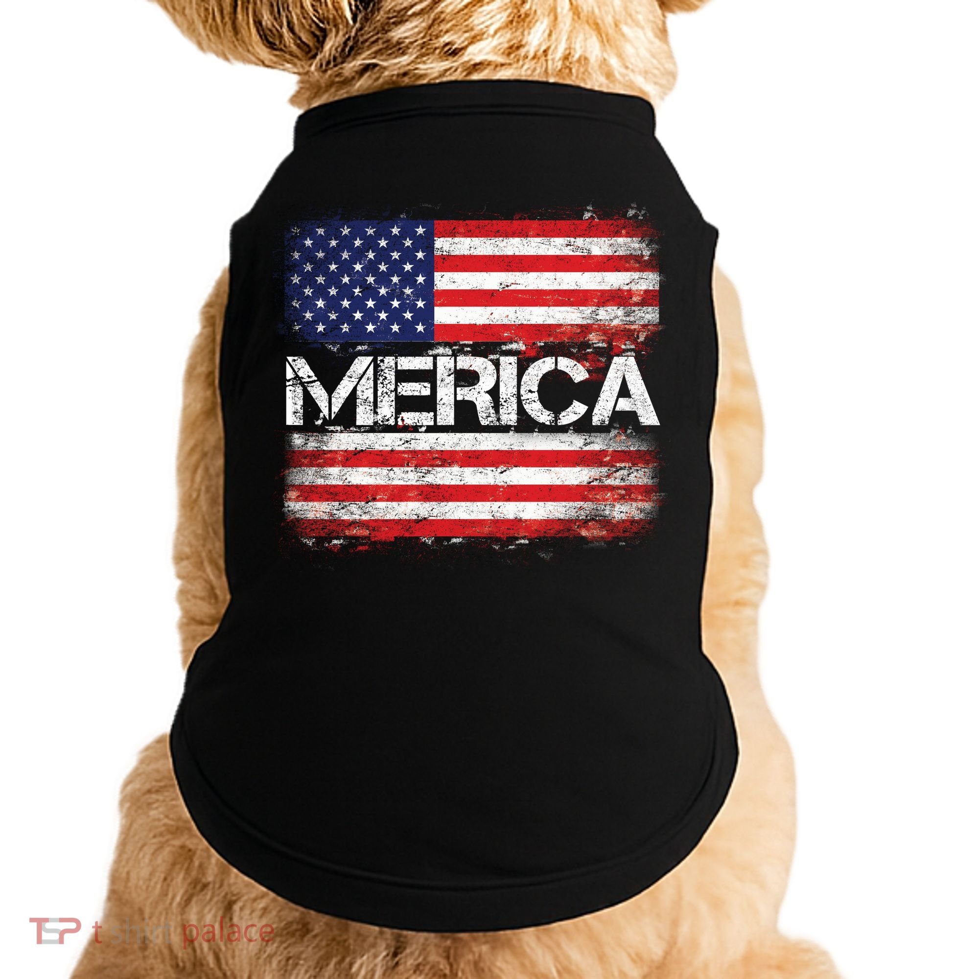 Merica Distressed Flag Doggie Tank