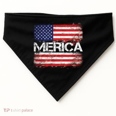 Merica Distressed Flag USA-Made Doggie Bandana