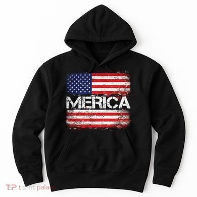 Merica Distressed Flag Hoodie