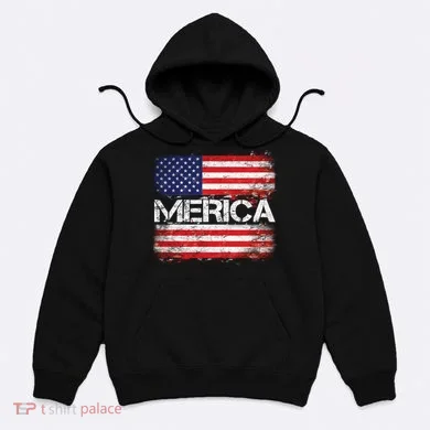 Merica Distressed Flag Hoodie