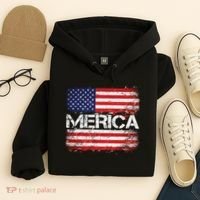 Merica Distressed Flag Hoodie thumb 4