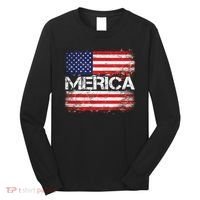 Merica Distressed Flag Long Sleeve Shirt thumb 0