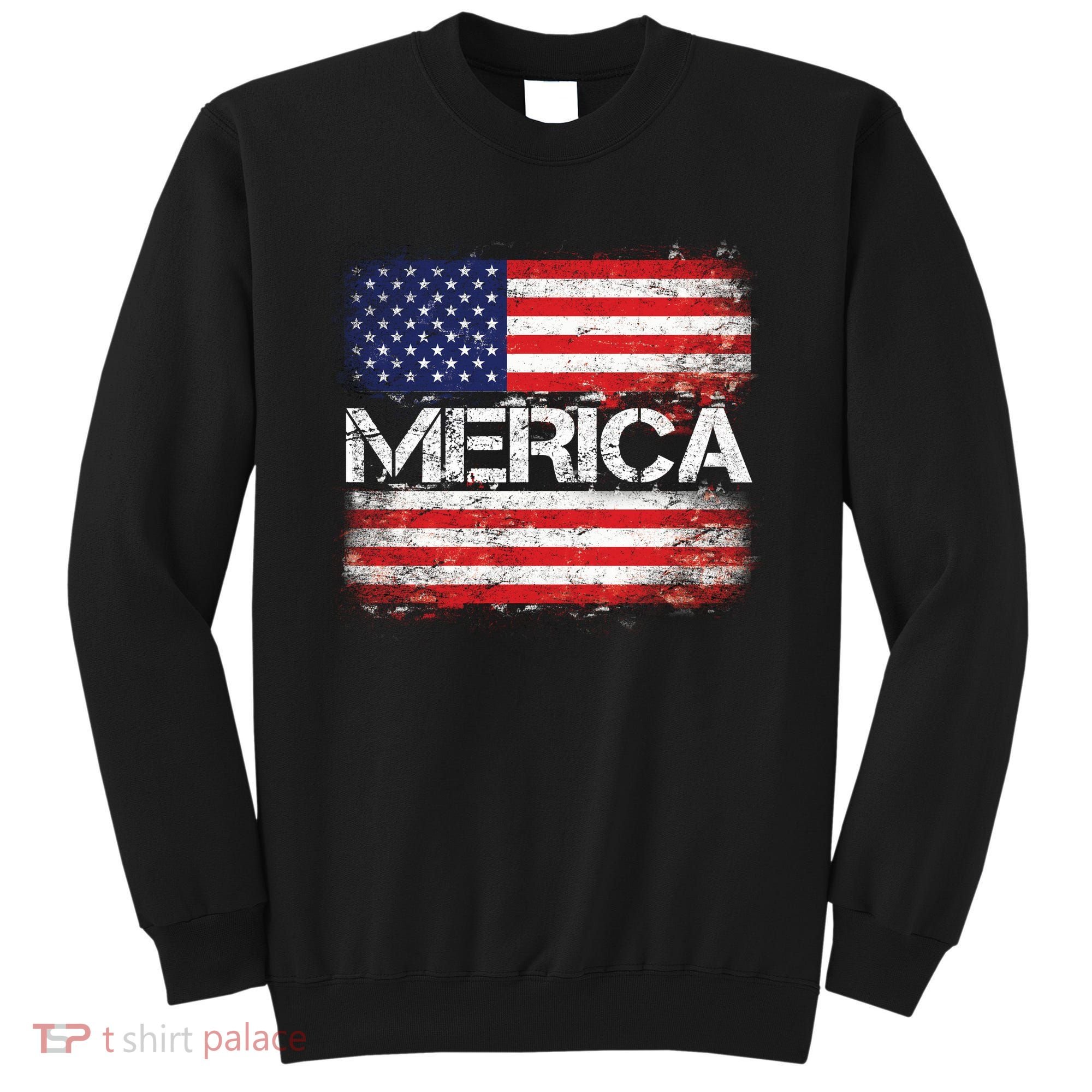 Merica Distressed Flag Sweatshirt