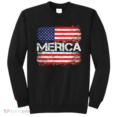 Merica Distressed Flag Sweatshirt