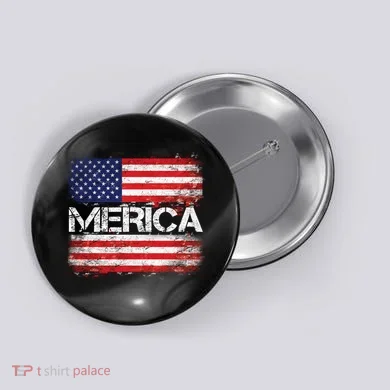 Merica Distressed Flag Button