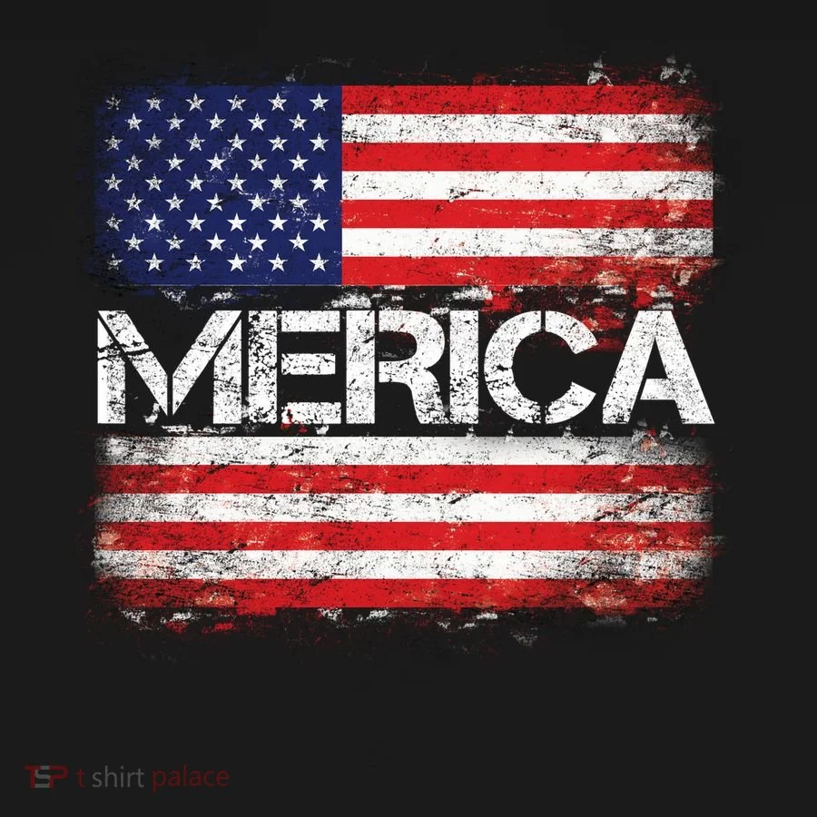 Merica Distressed Flag Button