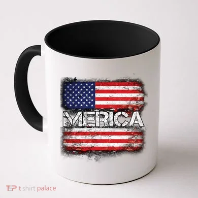 Merica Distressed Flag Coffee Mug