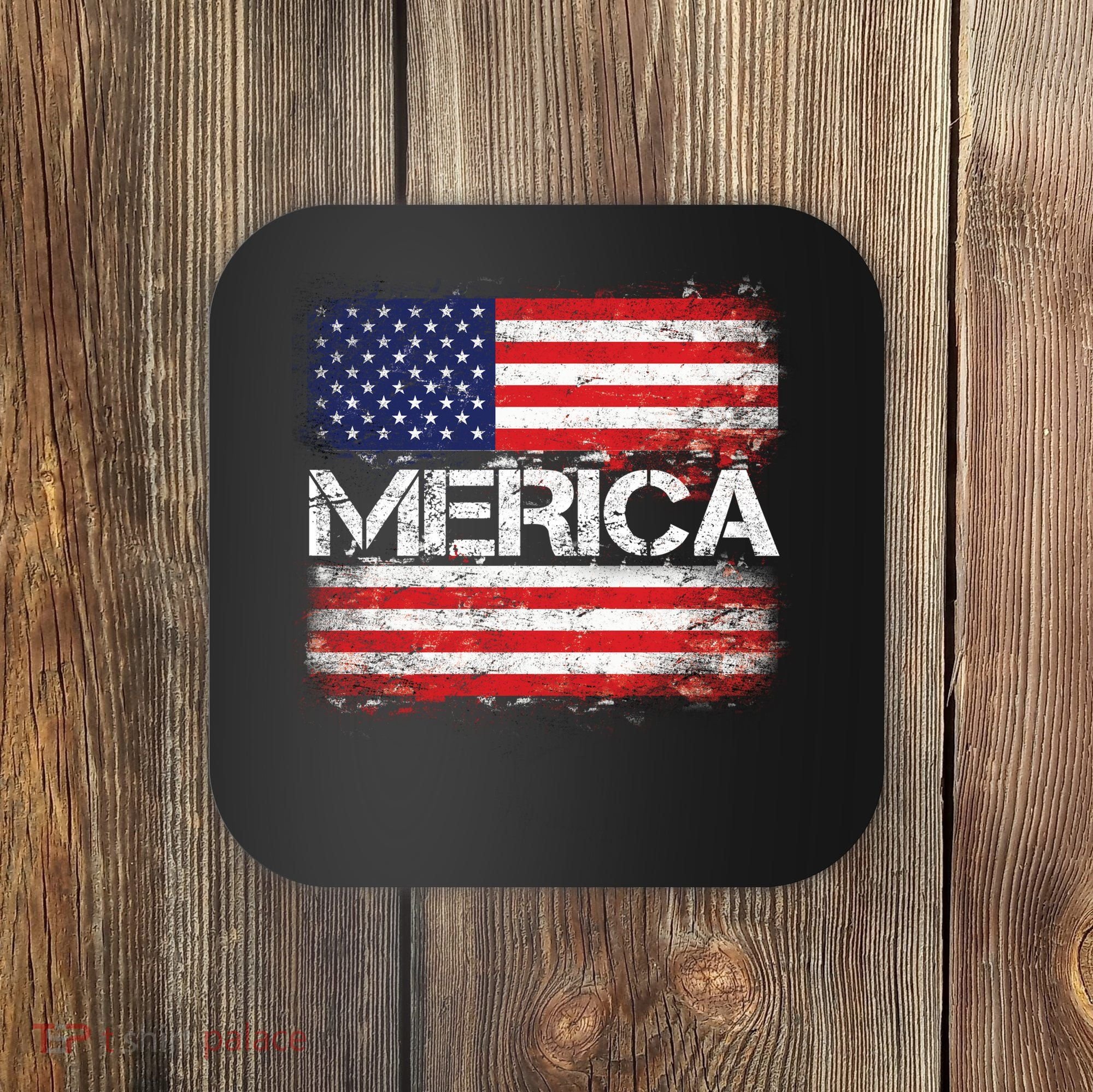 Merica Distressed Flag Coaster