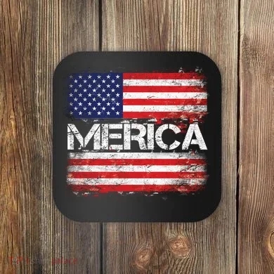 Merica Distressed Flag Coaster