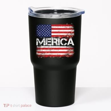 Merica Distressed Flag Tumbler