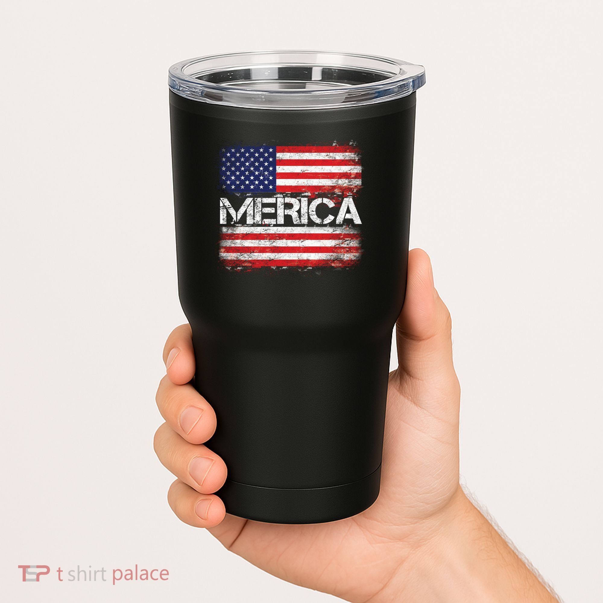 Merica Distressed Flag Tumbler