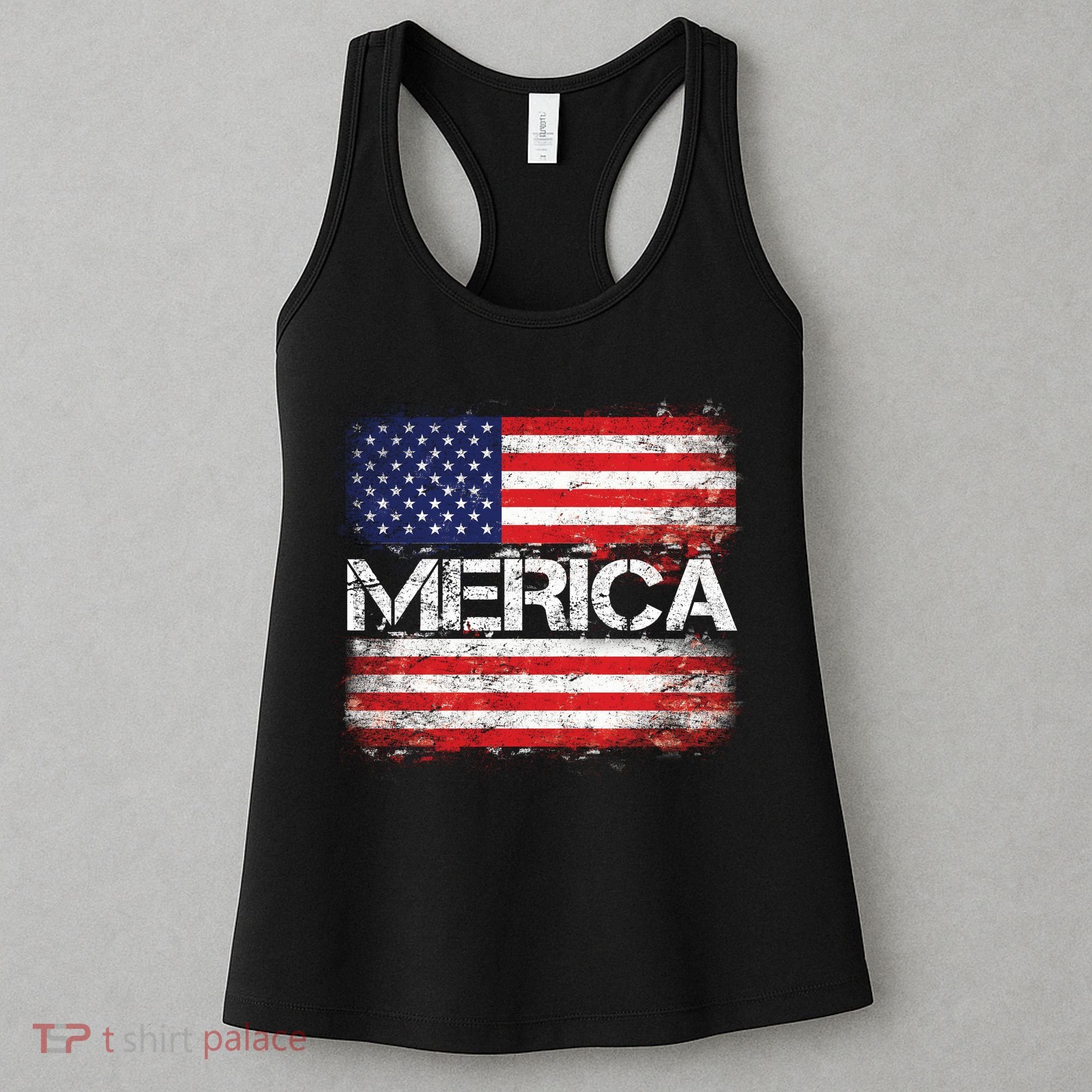 Merica Distressed Flag Women's Tank Top