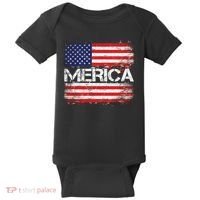 Merica Distressed Flag Baby Bodysuit thumb 0
