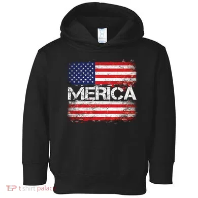 Merica Distressed Flag Toddler Hoodie