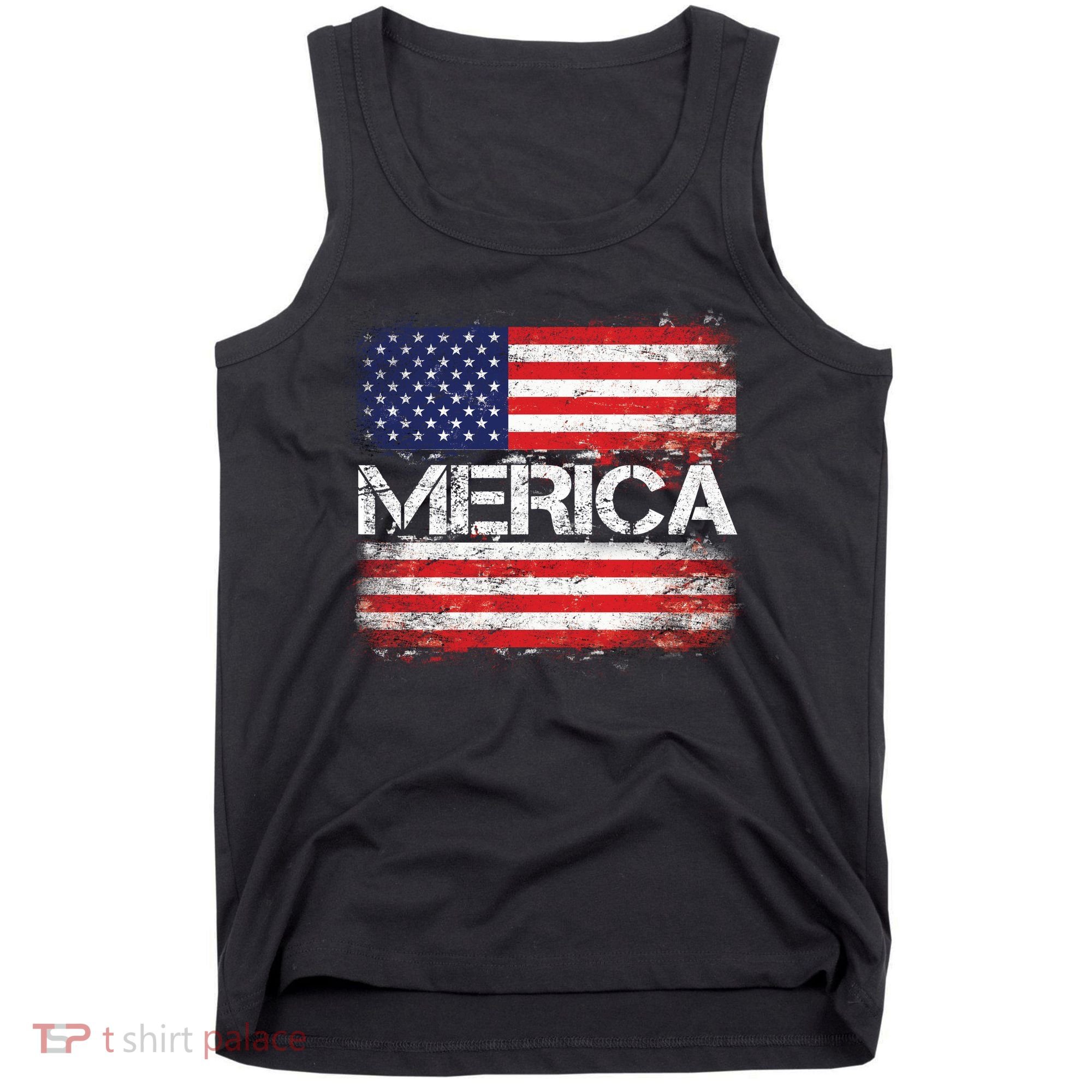 Merica Distressed Flag Tank Top